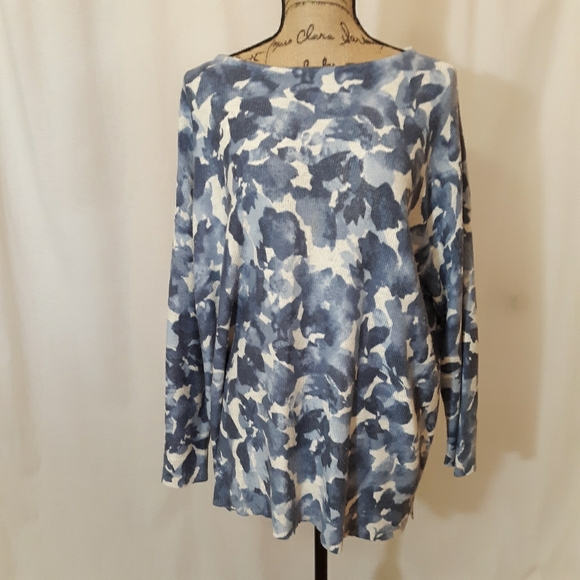 J. Jill Sweaters - Pure jill blue floral sweater. XLP.